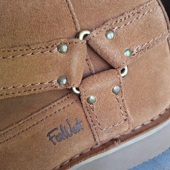 NEW FarWest Sabina tan camel suede shearling Calf height winter boots 9 - Picture 6 of 9